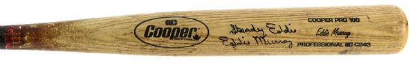 1989-92 Eddie Murray Baltimore Orioles Signed Cooper Professional Model Game Used Bat (MEARS A10/JSA)