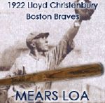 1922 Lloyd Christenbury Boston Braves Zinn Beck 100 Diamond Ave Professional Model Game Used Bat (MEARS LOA) Sidewritten "1922"