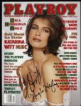 1998 Hugh Hefner Katarina Witt Signed Playboy Magazine (JSA)