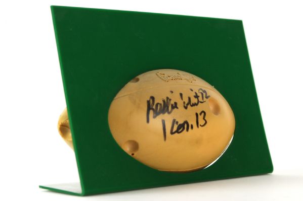1990s Reggie White Green Bay Packers Signed Foam Cheese Football w/ Display Stand (JSA)