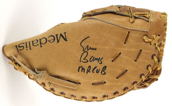 1977 circa Ernie Banks Chicago Cubs Signed Medalist Gladiator Signature Model First Basemans Mitt (JSA)