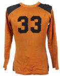 1940s Orange #33 Durene Game Worn Football Jersey (MEARS LOA)