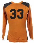 1940s Orange #33 Durene Game Worn Football Jersey (MEARS LOA)