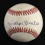 1984-94 Mickey Mantle New York Yankees Single Signed OAL Brown Baseball (JSA)