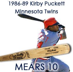 1986-89 Kirby Puckett Minnesota Twins Louisville Slugger Professional Model Game Used Bat (MEARS A10)