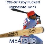 1986-89 Kirby Puckett Minnesota Twins Louisville Slugger Professional Model Game Used Bat (MEARS A10)