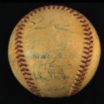 1959 Cleveland Indians Team Signed Baseball w/ 28 Signatures Including Minnie Minoso, Rocky Covalito, Bob Lemon & More (JSA)