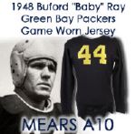1948 Buford "Baby" Ray Green Bay Packers Game Worn Home Jersey (MEARS A9) "First example discovered"