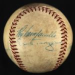 1950's Dizzy Dean National League Stars Team Signed ONL Giles Baseball w/ 6 Signatures Including Jackie Robinson, Roy Campanella & More (JSA)
