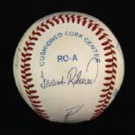 1987-94 500 Home Run Club Multi Signed OAL Brown Baseball w/ 12 Signatures Including Ted Williams, Hank Aaron, Mickey Mantle & More (JSA)