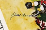 1988 Hank Aaron Milwaukee Braves Signed 21 x 38 Ron Lewis 500 Home Run Club Print (JSA)