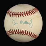 1984-94 Don Mattingly New York Yankees Single Signed OAL Brown Baseball (JSA)