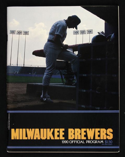 1990 Nolan Ryan Texas Rangers 300th Career Win at Milwaukee County Stadium Ticket Stub and Program (Unscored)