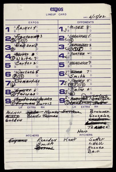 1982-85 St. Louis Cardinals Dugout Lineup Card Collection - Lot of 11