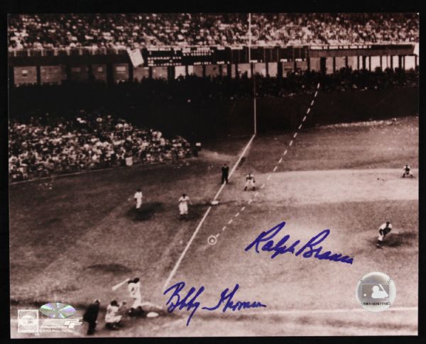 2000s Bobby Thomson Ralph Branca Signed 8" x 10" Photo (JSA)