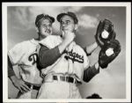 1952 Pee Wee Reese Rocky Bridges Brooklyn Dodgers Original 7" x 9" Photo