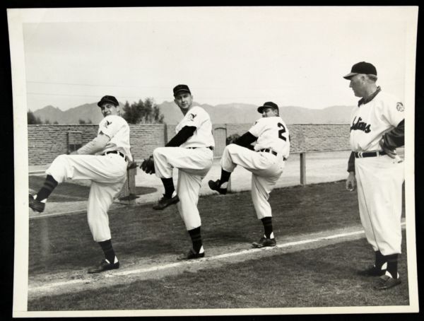 1952-53 Bob Feller Early Wynn Red Ruffing Steve Gromek Cleveland Indians Original 7" x 9" Photo