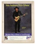 1994 John Anderson Signed 22" x 27" Framed Gibson Artist Sponsor Poster (JSA)