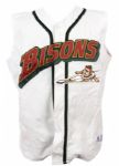 2004-06 Ryan Garko/Jeriome Robertson Buffalo Bisons Signed Game Worn Home Jersey (MEARS LOA)