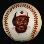 1986 Eddie Murray Baltimore Orioles Painted OAL Brown Baseball