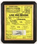 1999 Michael Buffer And "Sugar" Ray Leonard Signed 11" x 23" Framed Flier (JSA)
