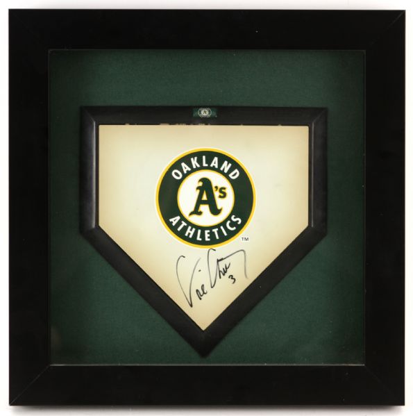 2000s Eric Chavez Oakland Athletics Signed 16" x 16" Framed Mini-Home Plate (JSA)