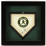 2000s Eric Chavez Oakland Athletics Signed 16" x 16" Framed Mini-Home Plate (JSA)