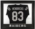 1990s Ted Hendricks Oakland Raiders Signed 35" x 43" Framed Jersey (JSA)