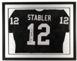 1990s Ken Stabler Oakland Raiders Signed 33" x 41" Framed Jersey (JSA)