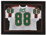 1980s Jerry Rice Mississippi Valley State Delta Devils Signed 31" x 41" Framed Jersey (JSA) 