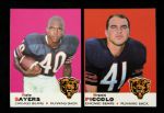 1969 Gale Sayers Brian Piccolo Chicago Bears Topps Trading Cards - Lot of 2