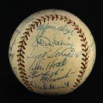 1961 Pittsburgh Pirates Team Signed Harwood National League Baseball w/ 27 Signatures Including Roberto Clemente, Harvey Haddix & More (JSA)
