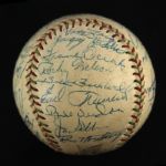 1961 Pittsburgh Pirates Team Signed Harwood National League Baseball w/ 27 Signatures Including Roberto Clemente, Harvey Haddix & More (JSA)