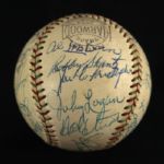 1961 Pittsburgh Pirates Team Signed Harwood National League Baseball w/ 27 Signatures Including Roberto Clemente, Harvey Haddix & More (JSA)