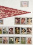 1957 Milwaukee Braves World Series Champions 24 x 36 Framed Display Including Pennant, Ticket Stub & Team Topps Set w/ 5 Signed (JSA)