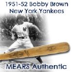 1951-52 Bobby Brown New York Yankees Adirondack Professional Model Game Used Bat (MEARS LOA)