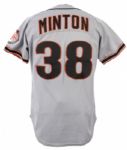 1984 Greg Minton San Francisco Giants Game Worn Road Jersey (MEARS LOA)