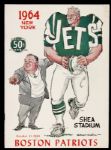 1964 New York Jets Boston Patriots Shea Stadium Inaugural Season AFL Game Program