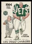 1964 New York Jets San Diego Chargers Shea Stadium Inaugural Season AFL Game Program