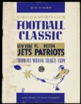 1965 New York Jets Boston Patriots Foreman Field Norfolk Sports Club Football Classic Program