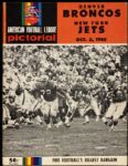 1965 New York Jets Denver Broncos Bears Stadium AFL Game Program