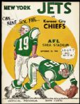 1965 New York Jets Kansas City Chiefs Shea Stadium AFL Game Program