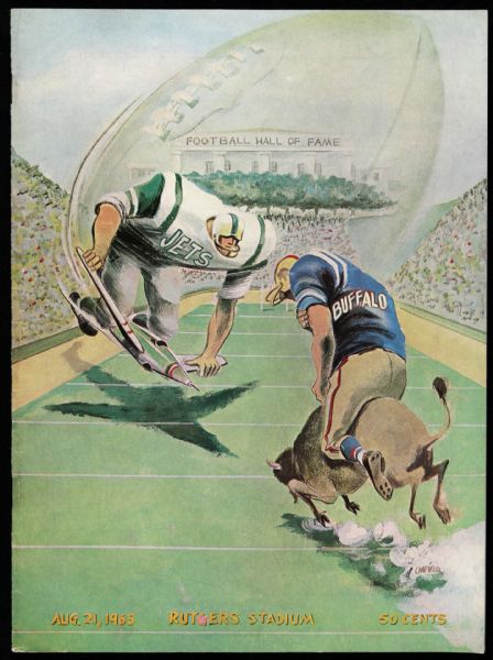 1965 New York Jets Buffalo Bills Rutgers Stadium Preseason Hall of Fame Game Program