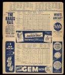 1956 New York Yankees Boston Red Sox Yankee Stadium Program Scored - Mantle Drives in Final Run of his Triple Crown Season