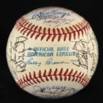 1986 Milwaukee Brewers Team Signed OAL Brown Baseball w/ 34 Signatures Including Paul Molitor, Robin Yount, Cecil Cooper & More (JSA)