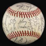 1986 Milwaukee Brewers Team Signed OAL Brown Baseball w/ 34 Signatures Including Paul Molitor, Robin Yount, Cecil Cooper & More (JSA)