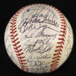 1986 Milwaukee Brewers Team Signed OAL Brown Baseball w/ 34 Signatures Including Paul Molitor, Robin Yount, Cecil Cooper & More (JSA)