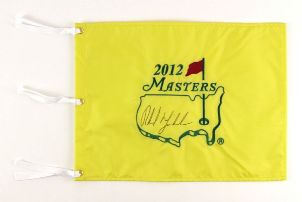 2012 Phil Mickelson Signed 13" x 17" Masters Golf Flag (JSA)