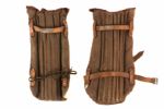 1920s circa Reeded Football Shin Guards w/ Adjustable Leather Straps