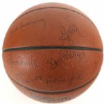 1969-70 Near Mint Milwaukee Bucks Team Signed Official NBA Basketball w/ 16 Signatures Including a Rookie Lew Alcindor (JSA)